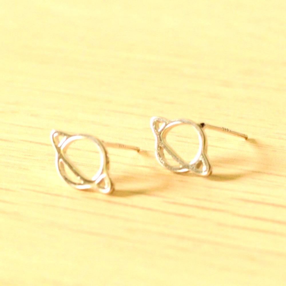 Mini Unique Planet Earth .925 Sterling Silver Earring Studs